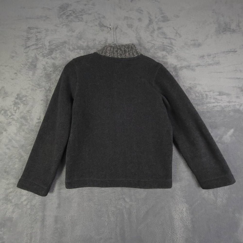J Crew Womens Jacket Pullover Gray Fleece 1/4 Zip Wool Rib‎ Knit Neck Petites PS - Picture 2 of 6